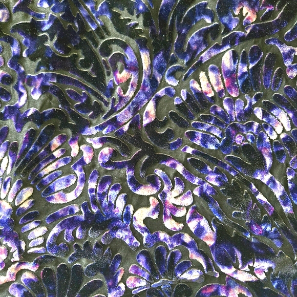 Burned Velvet Tunic Dark Romantic Fairygoth Witchy Whimsygoth Purple & Black 2X - Picture 5 of 9